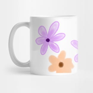 Purple orange watercolor floral art design Mug